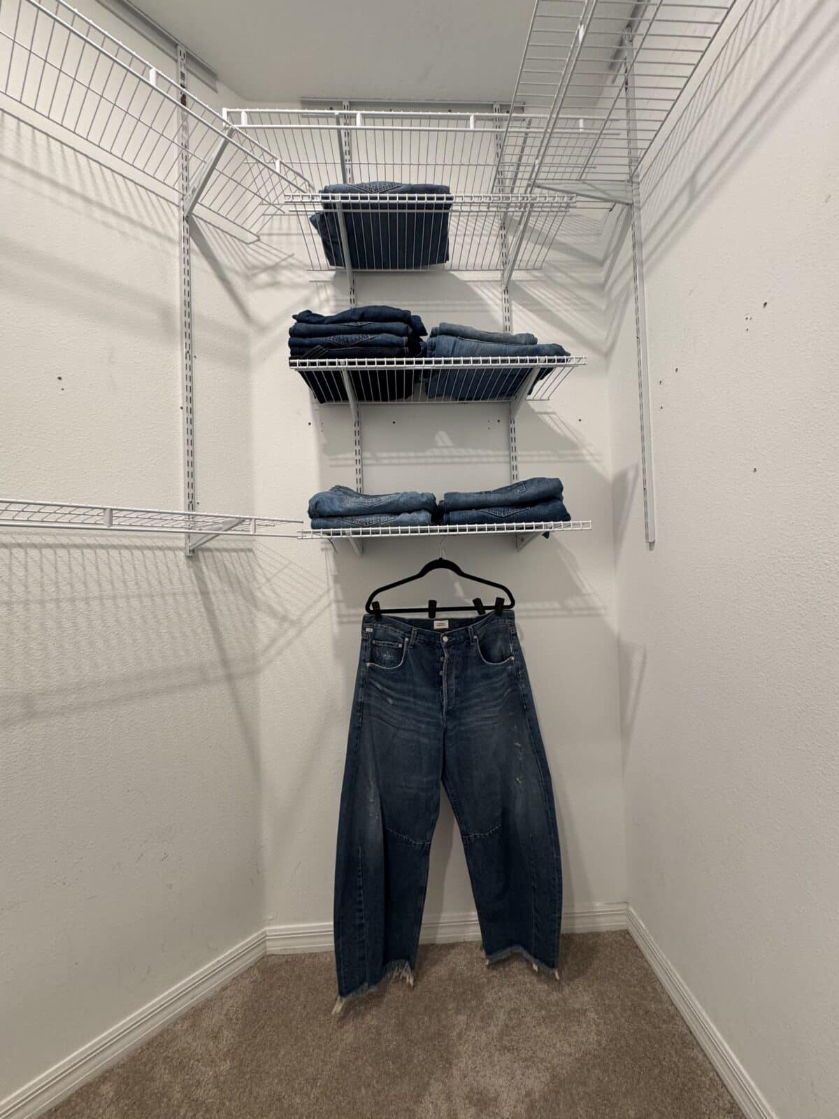 closet with denim
